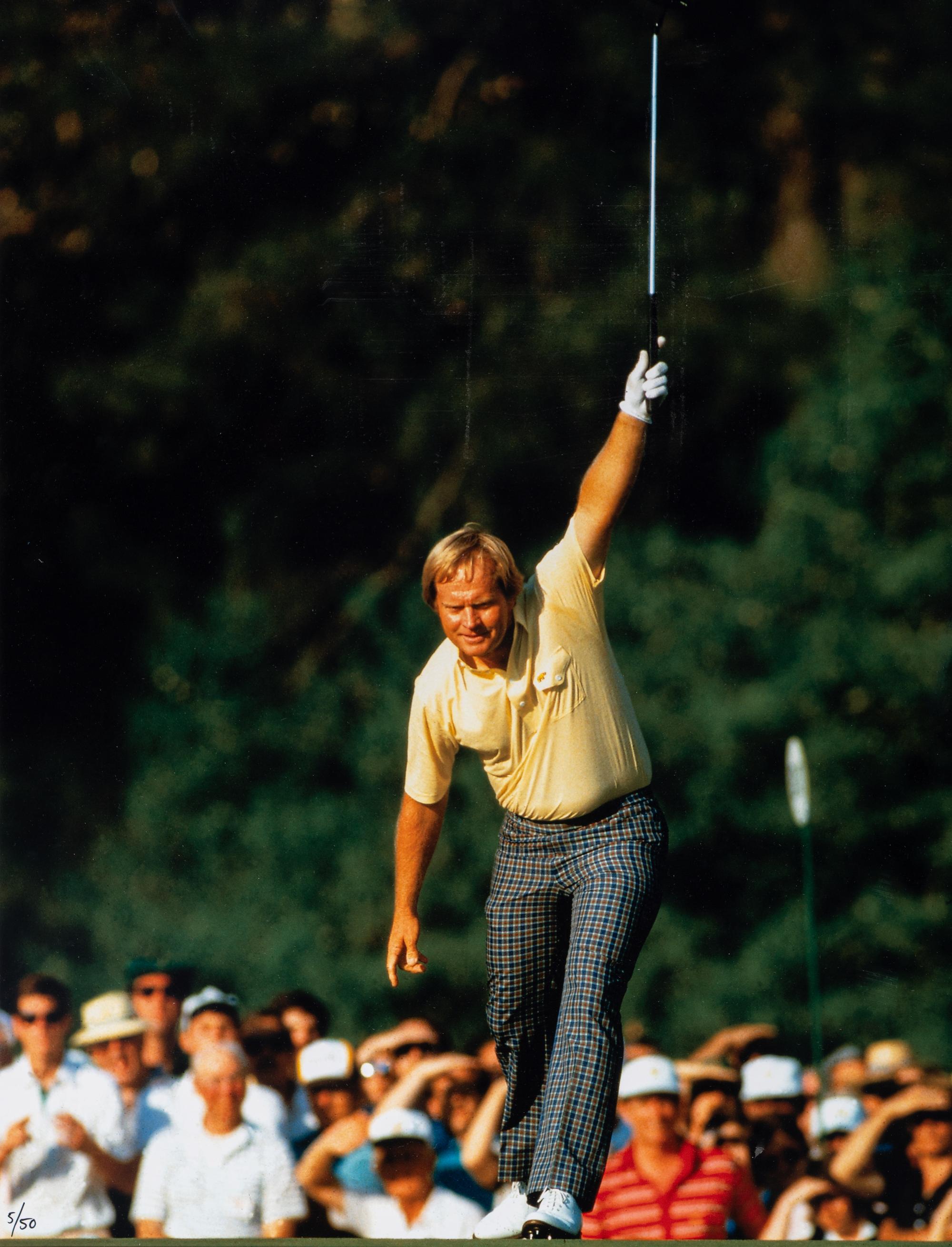 A Jack Nicklaus 1986 Masters Scorecard Signed Autograph Large Format Display,