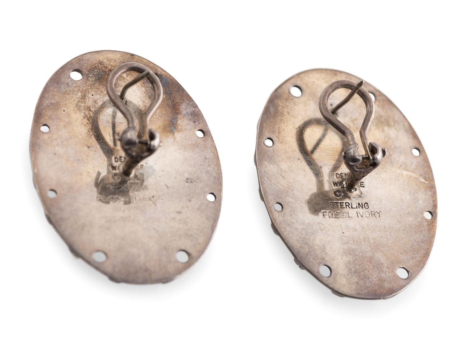 Sterling Silver Carved Maskette Post Earrings