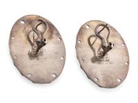 Sterling Silver Carved Maskette Post Earrings