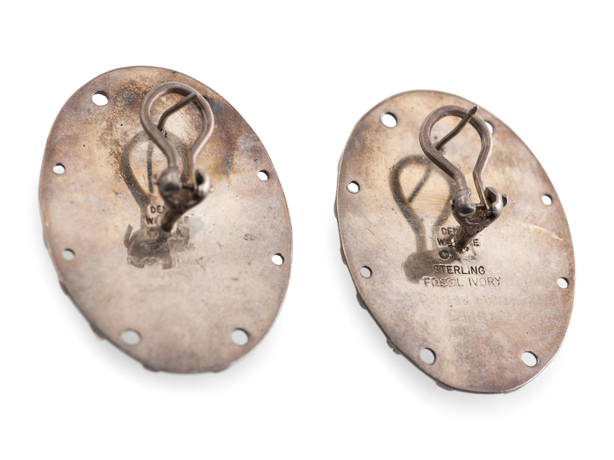 Sterling Silver Carved Maskette Post Earrings