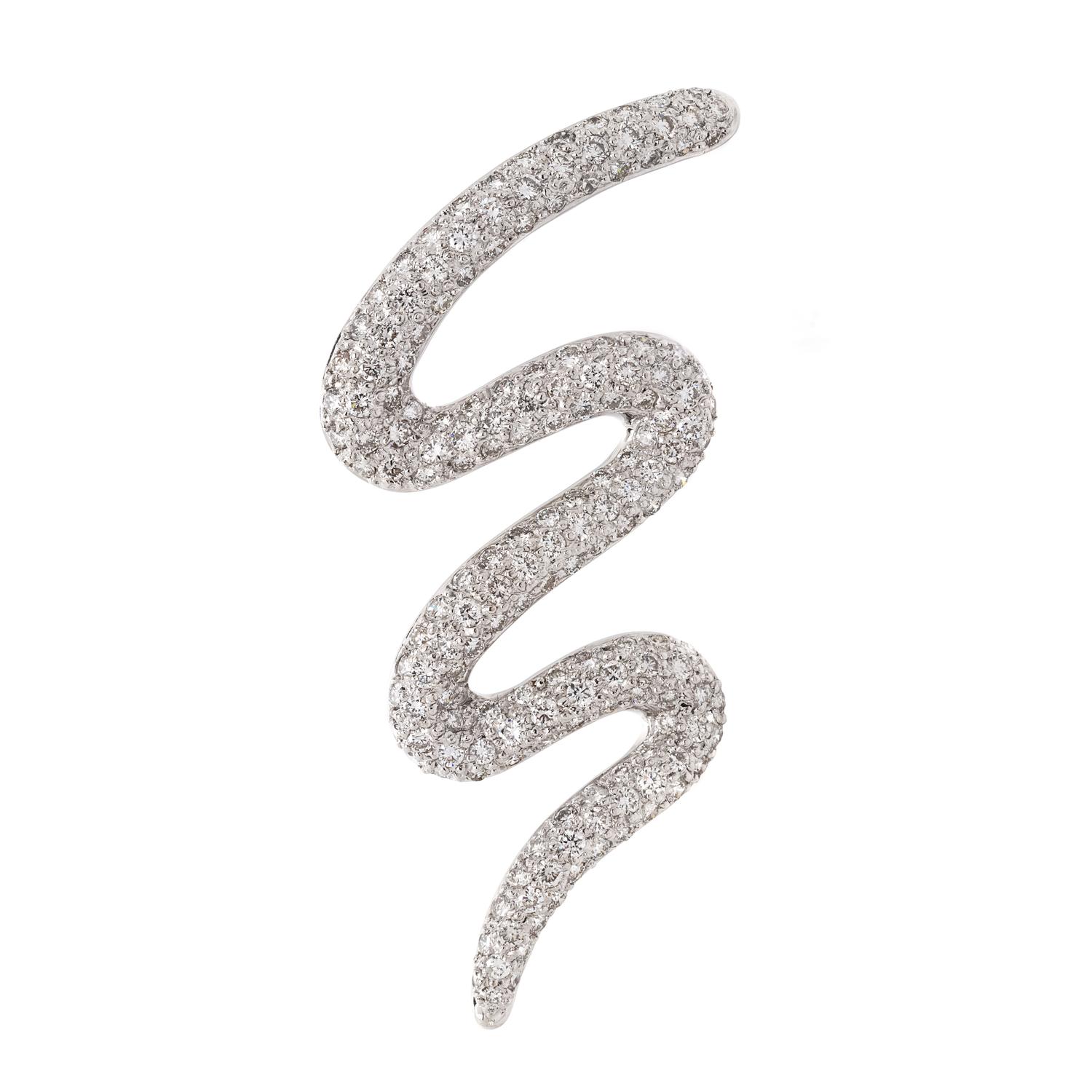 DIAMOND SQUIGGLE BROOCH