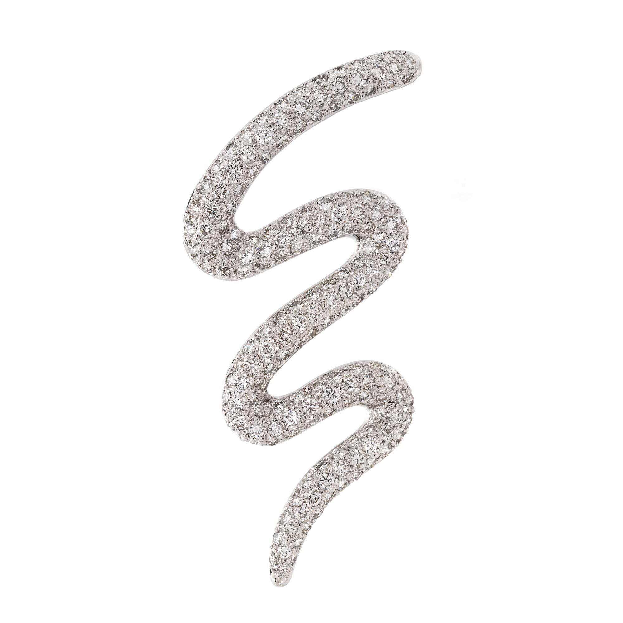 DIAMOND SQUIGGLE BROOCH