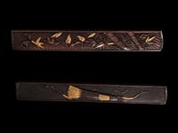Eight Japanese Mixed-Metal Sword Fittings and Netsuke
