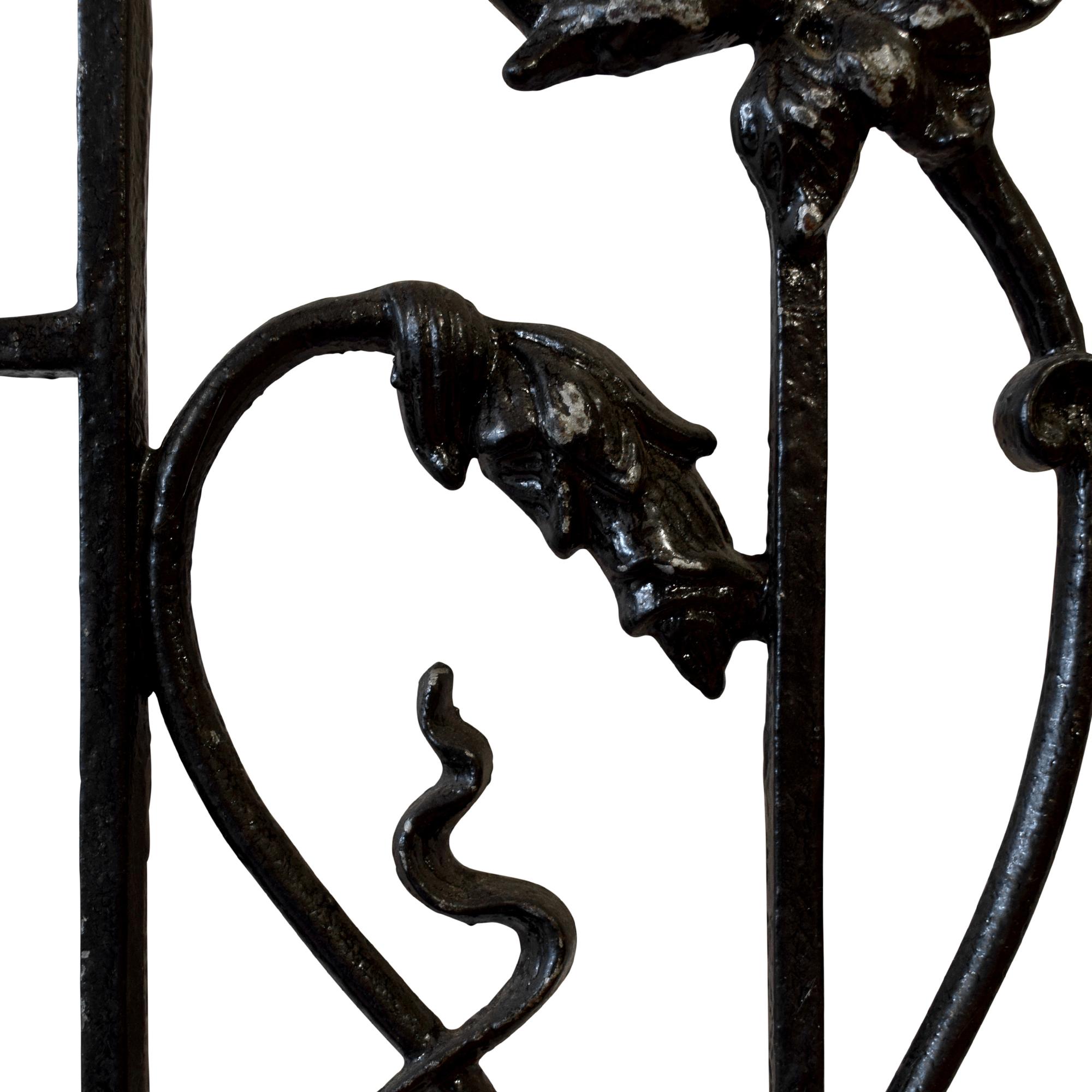 An Art Nouveau Iron Panel 13" W x .75" D x 37" H — France, Circa 1900