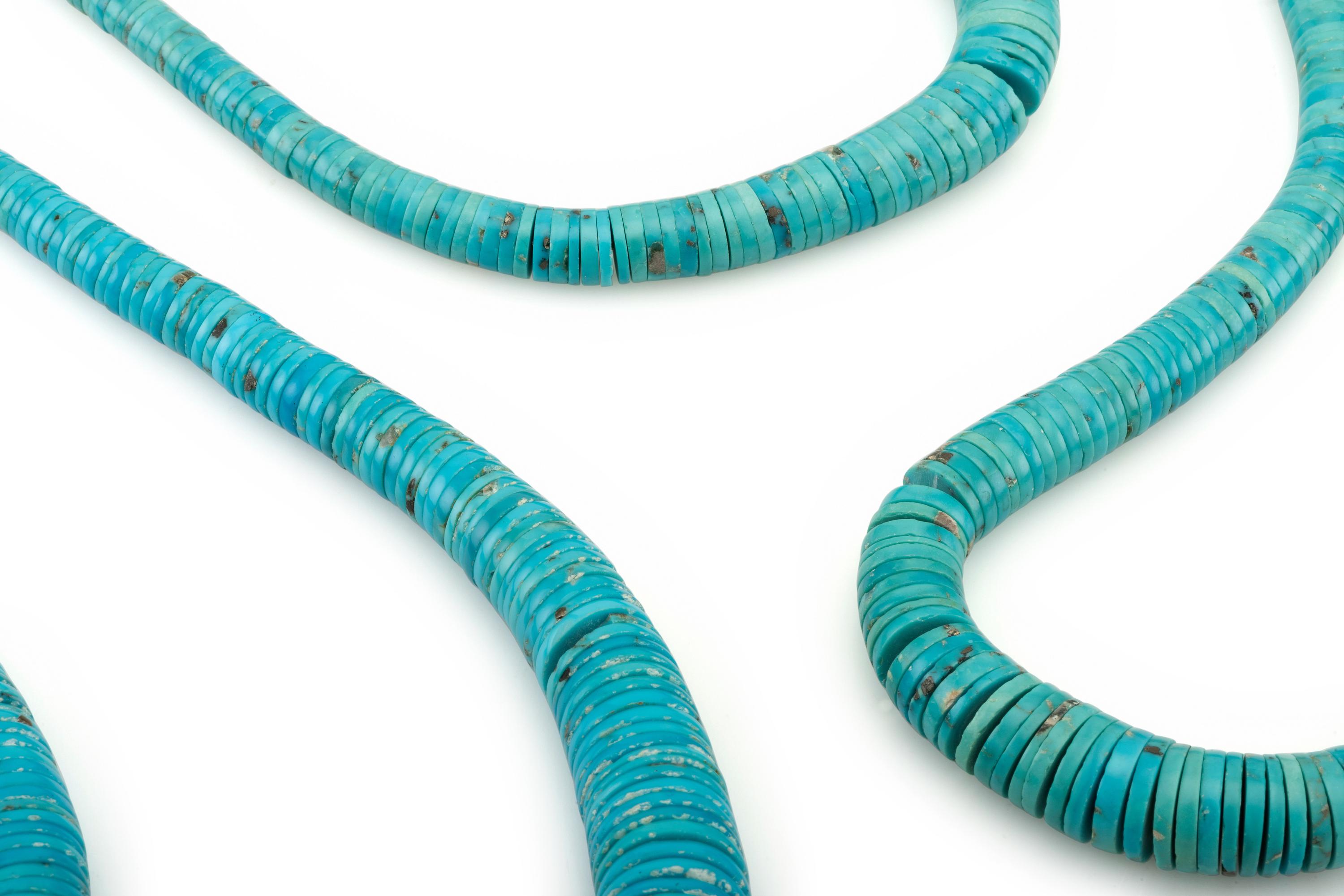 Pueblo Rolled Turquoise and Shell Necklaces