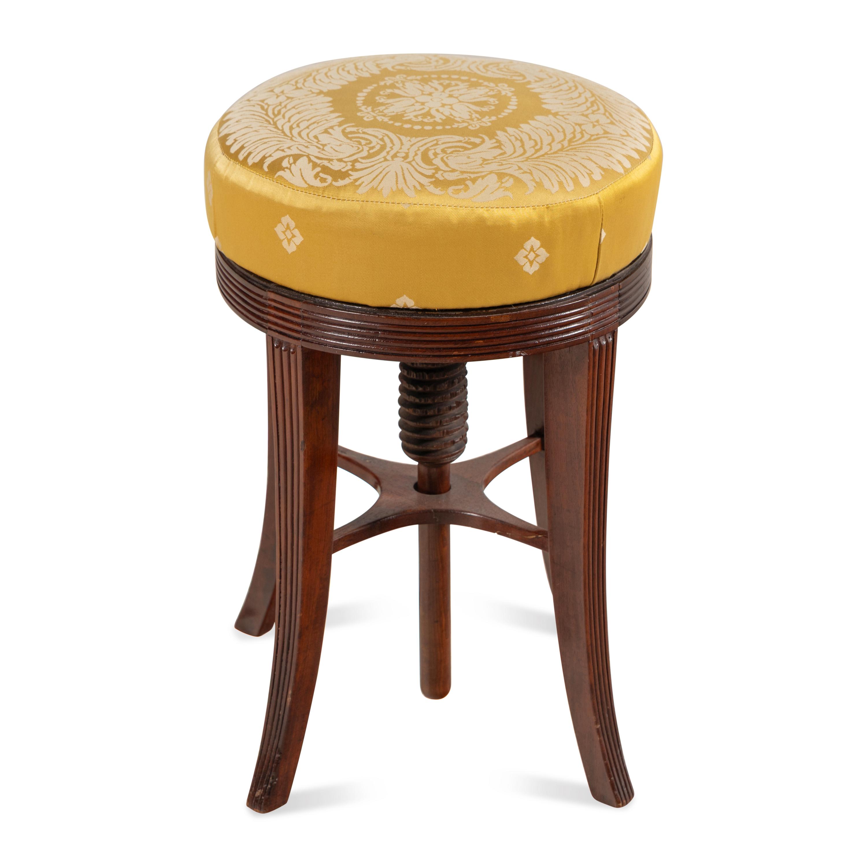 An American Mahogany Piano Stool