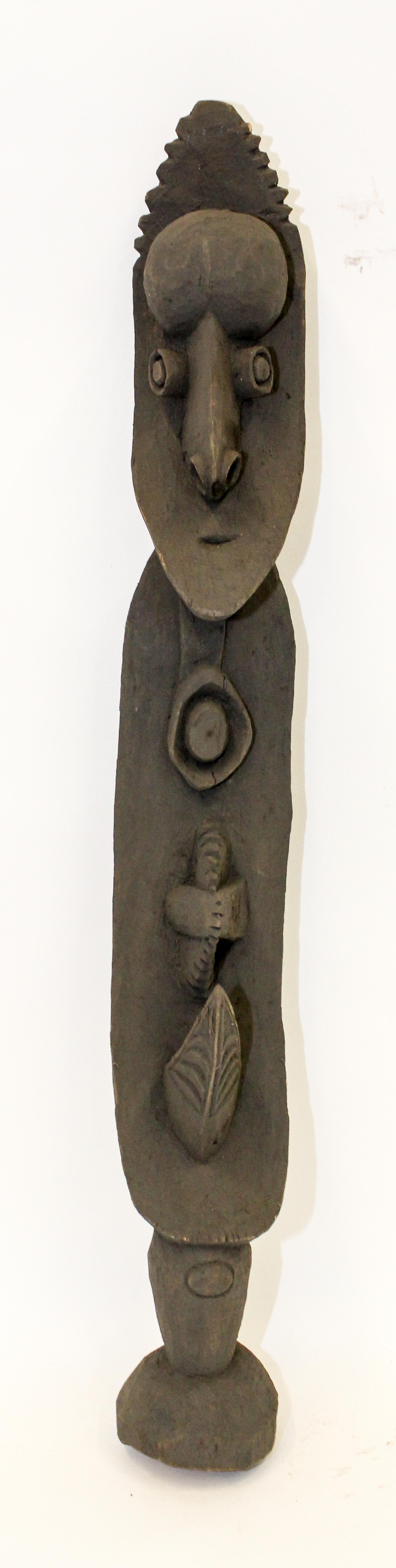 A New Guinea Tribal Carved Wood Figure Height 35 inches. — SEPIK RIVER REGION