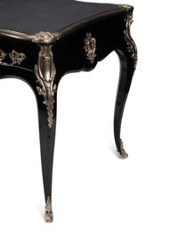 A Louis XV Style Silvered Bronze Mounted Bureau Plat