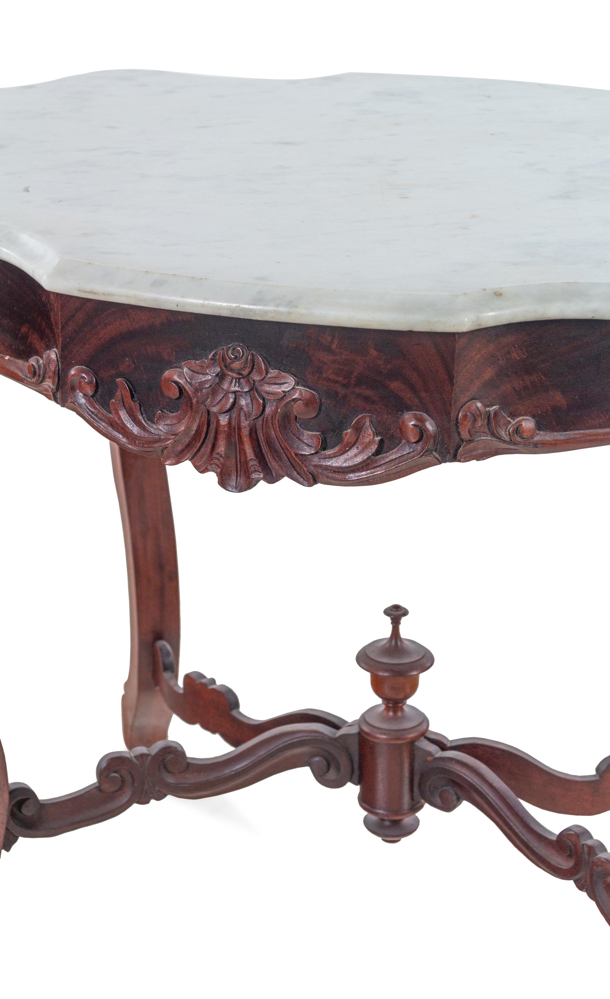 A Victorian Mahogany Marble-Top Table