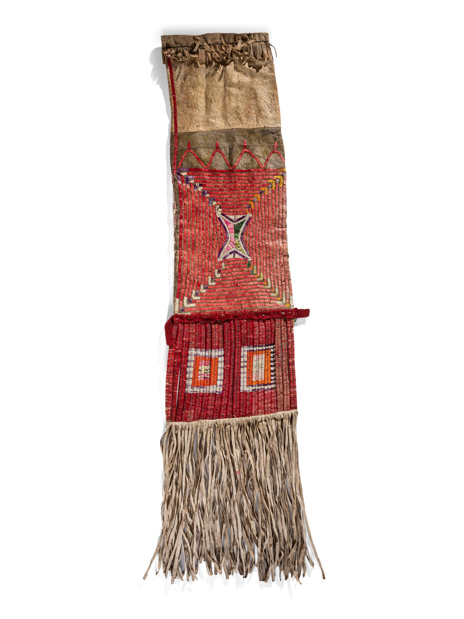 Sioux Quilled Pictorial Tobacco Bag