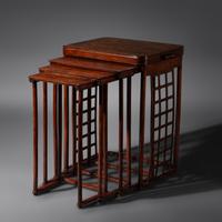 Set of Four Beechwood Nesting Tables, c. 1906 J. & J. Kohn, model no. 988
