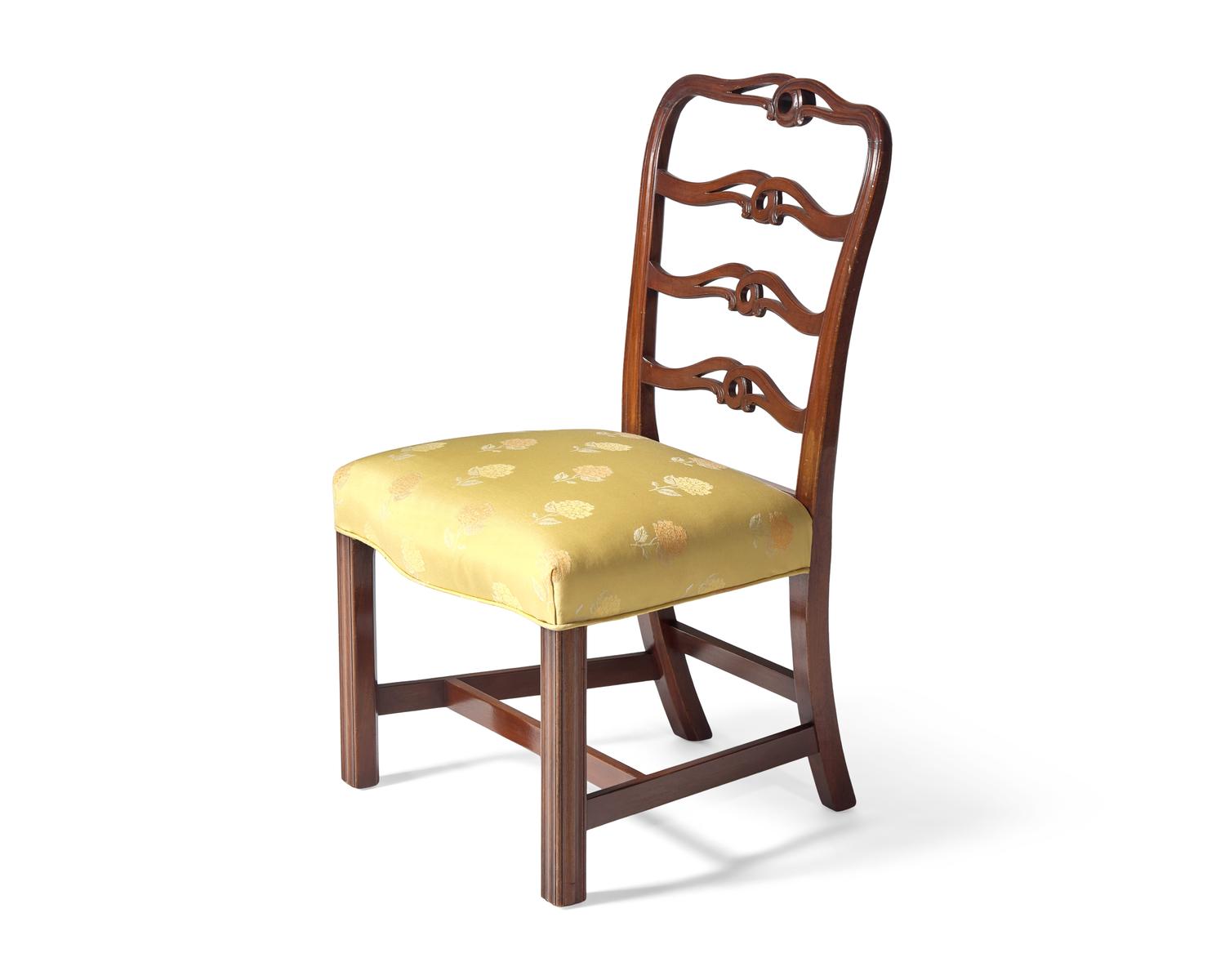 A Chippendale Style Mahogany Ribbon-Back Side Chair