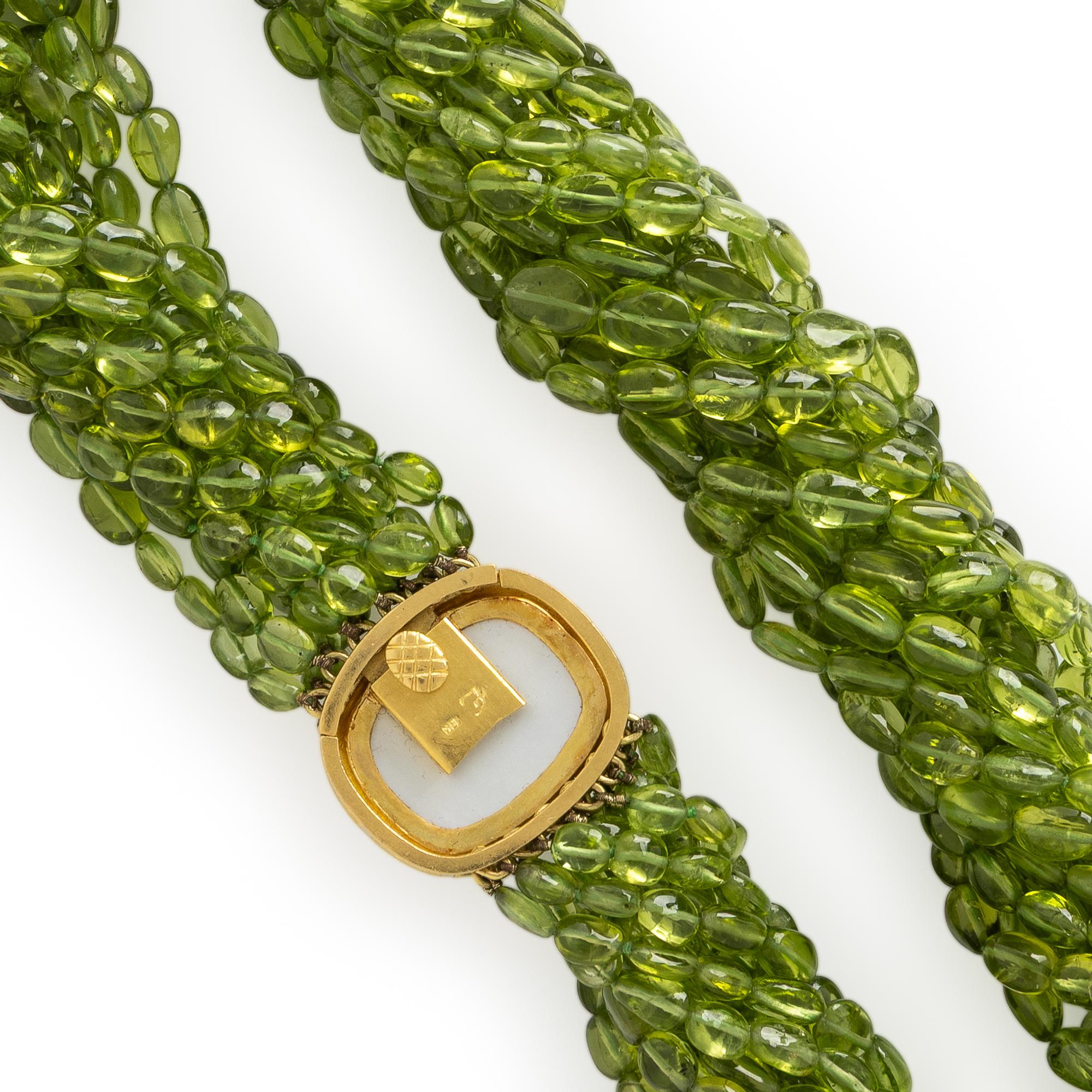 Elizabeth Locke, Peridot Torsade Necklace