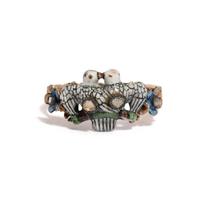 ANTIQUE, ENAMEL AND DIAMOND LOVEBIRDS RING