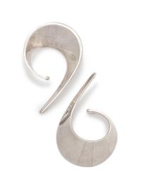 A Pair of Modernist Sterling Silver 'Sling' Earclips, Tone Vigeland for Norway Designs,