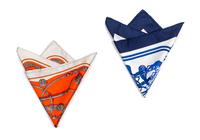 A Pair of Hermes Silk Pocket Squares, 16" x 16".
