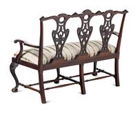 A George III Style Carved Mahogany Settee
