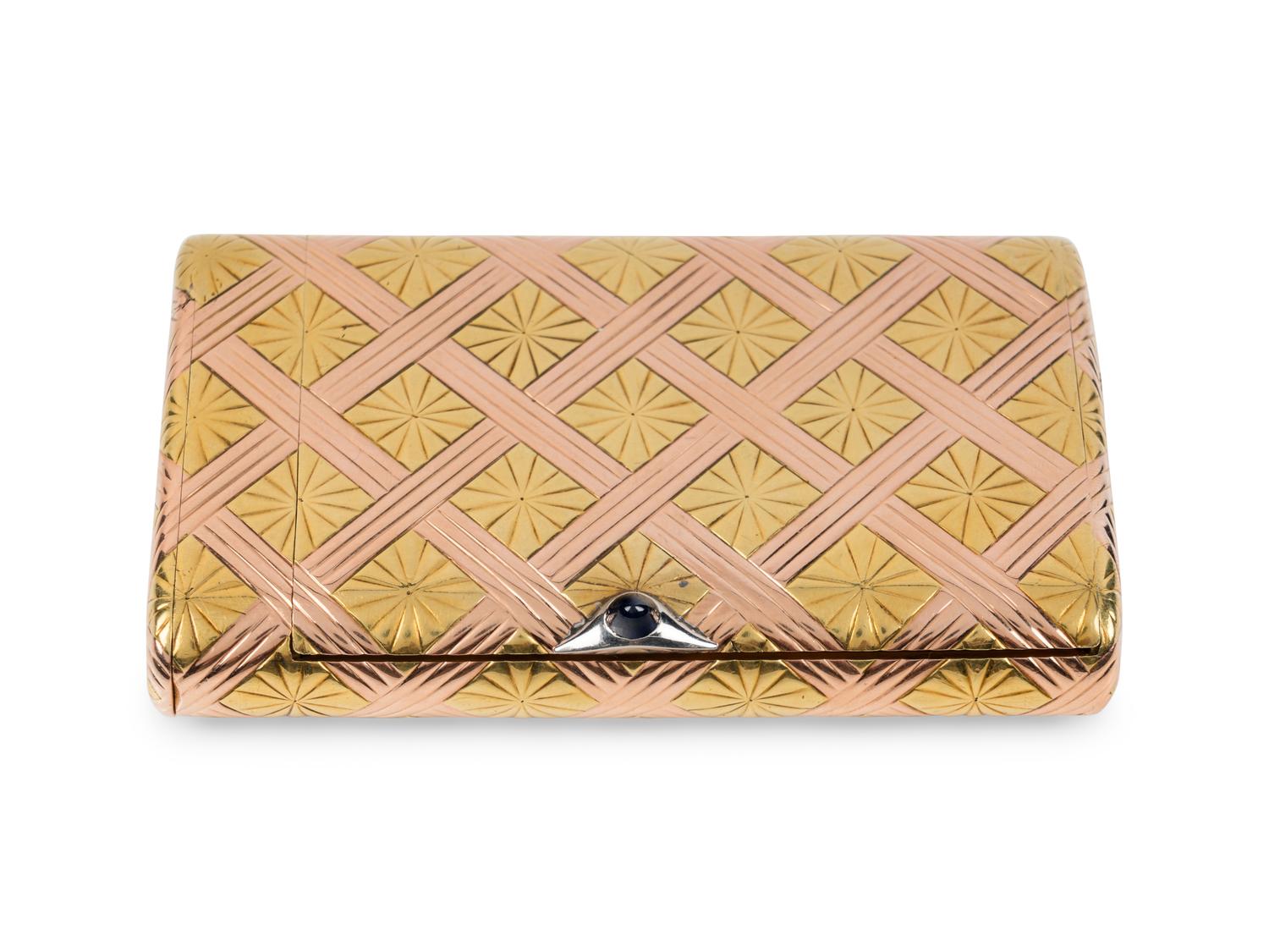 A Fabergé Yellow and Rose Gold Cigarette Case