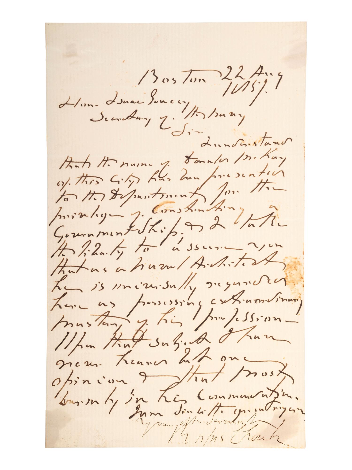 [CIVIL WAR - NAVY]. A group of documents related to artillery, mechanics, and gunboat specifications, including: