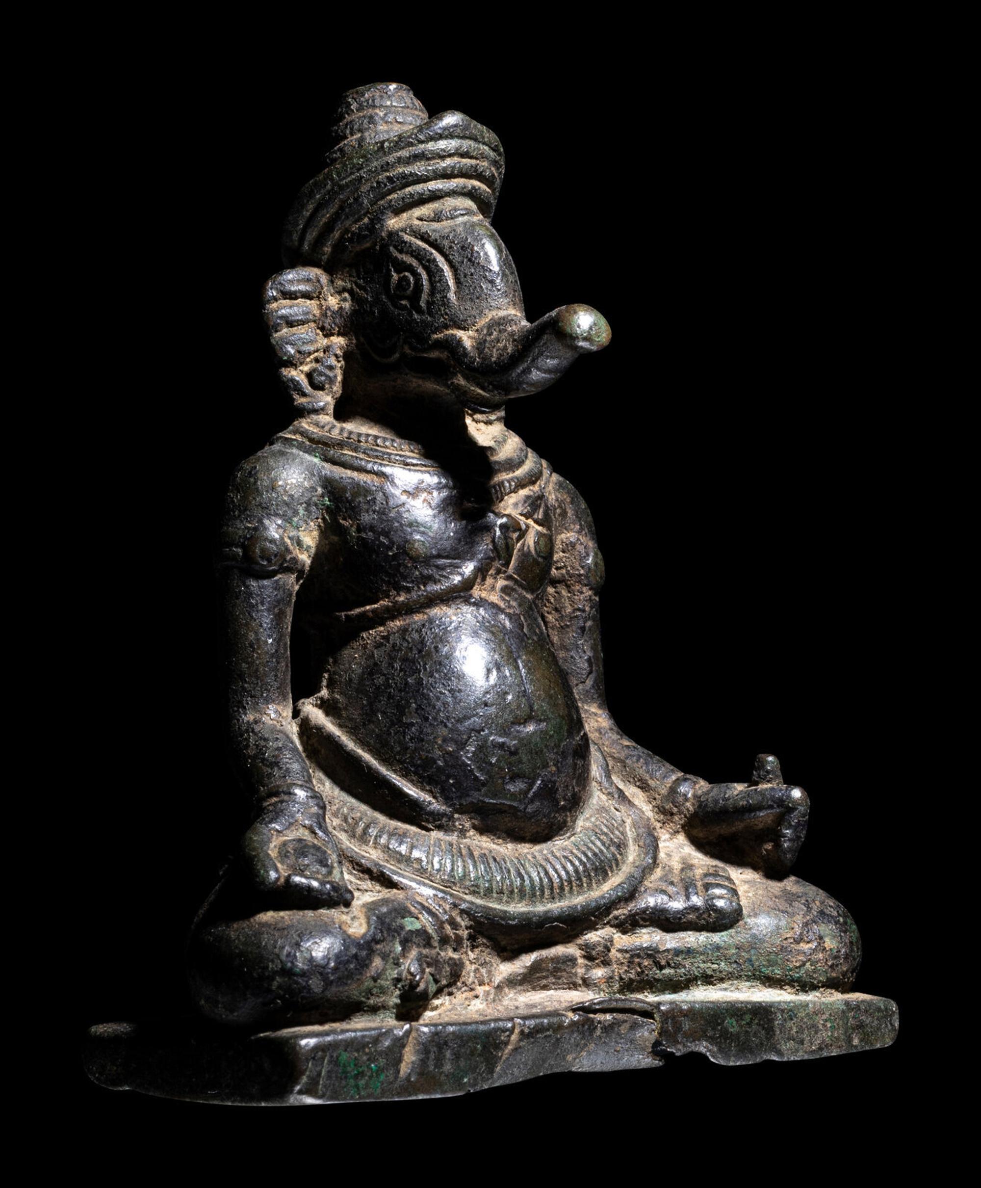 Two Khmer Bronze Figures of Ganesha