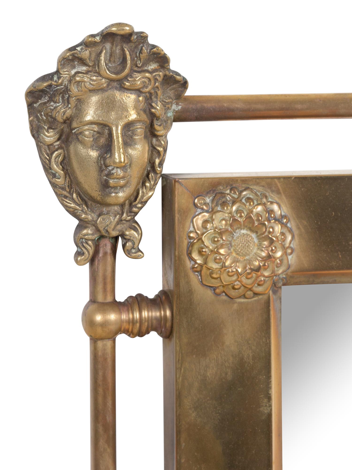 A Neoclassical Style Brass Mirror