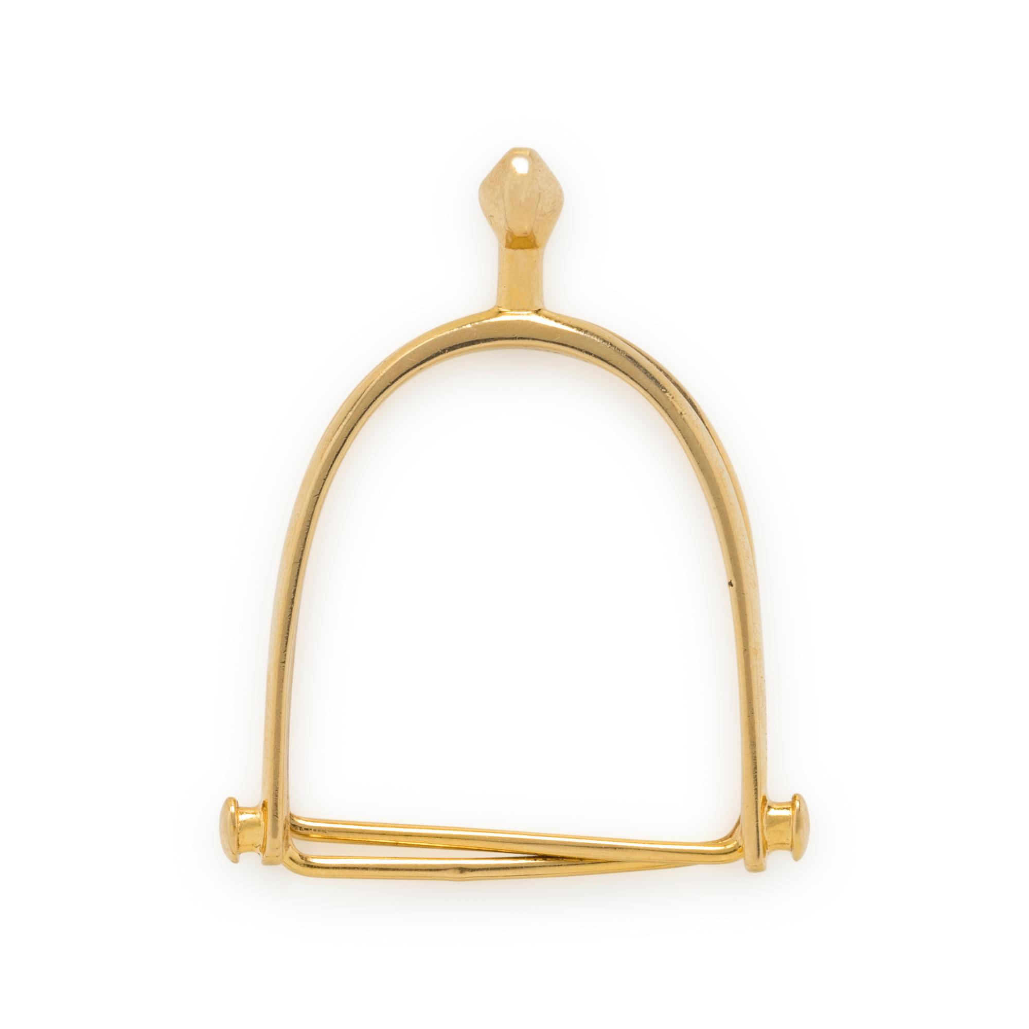 HERMÈS, YELLOW GOLD HORSE BIT MONEY CLIP