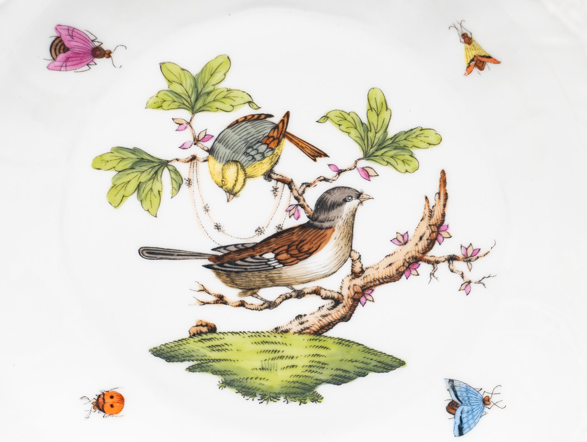 A Herend Rothschild Bird Porcelain Dinner Service