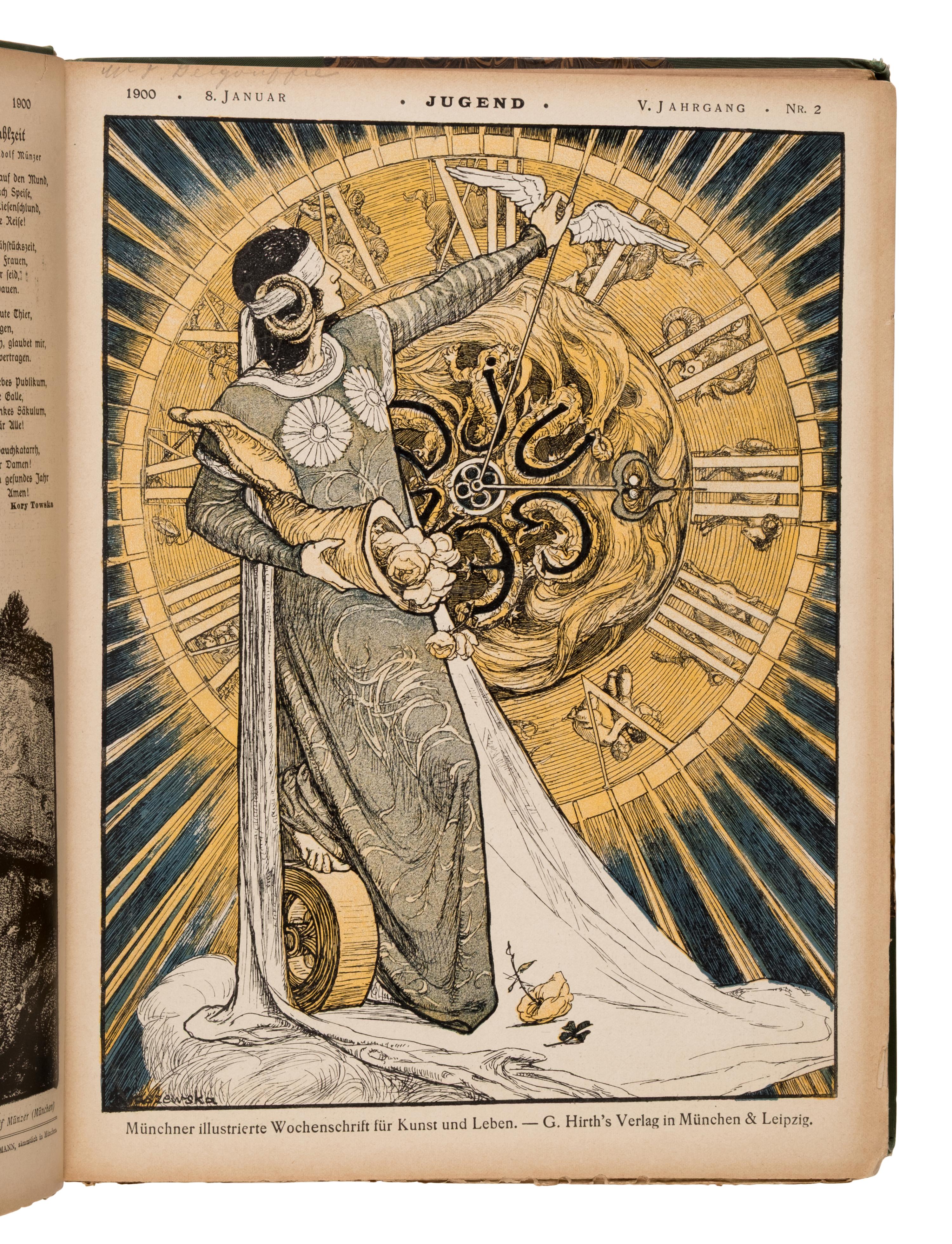 Hirth, Georg (1841-1916), editor. Jugend: Münchner illustrierte Wochenschrift für Kunst und Leben . Munich and Leipzig: G. Hirth's Kunstverlag, 1896-1900.