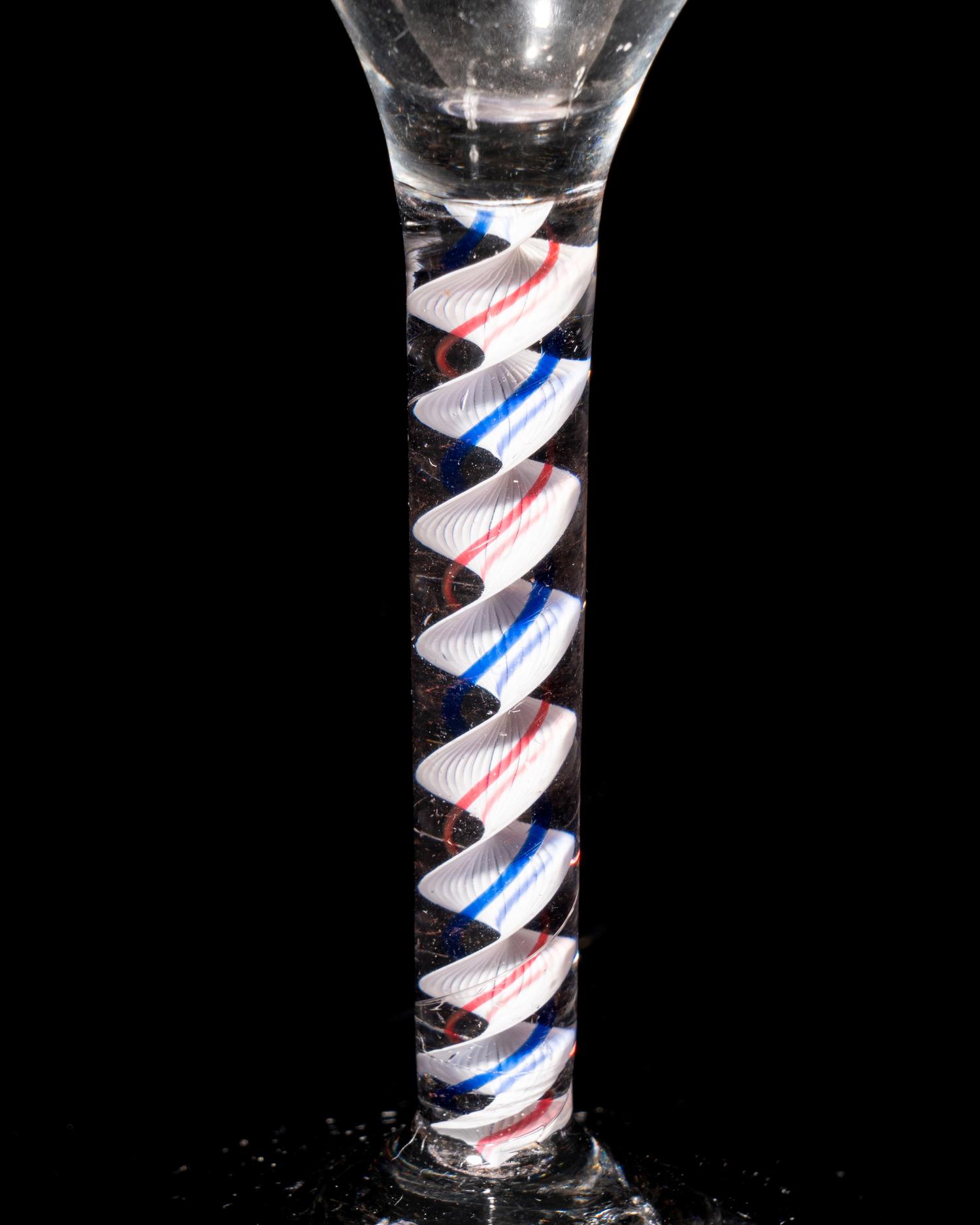 A Red and Blue Color Twist Wine Glass