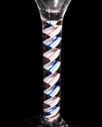 A Red and Blue Color Twist Wine Glass