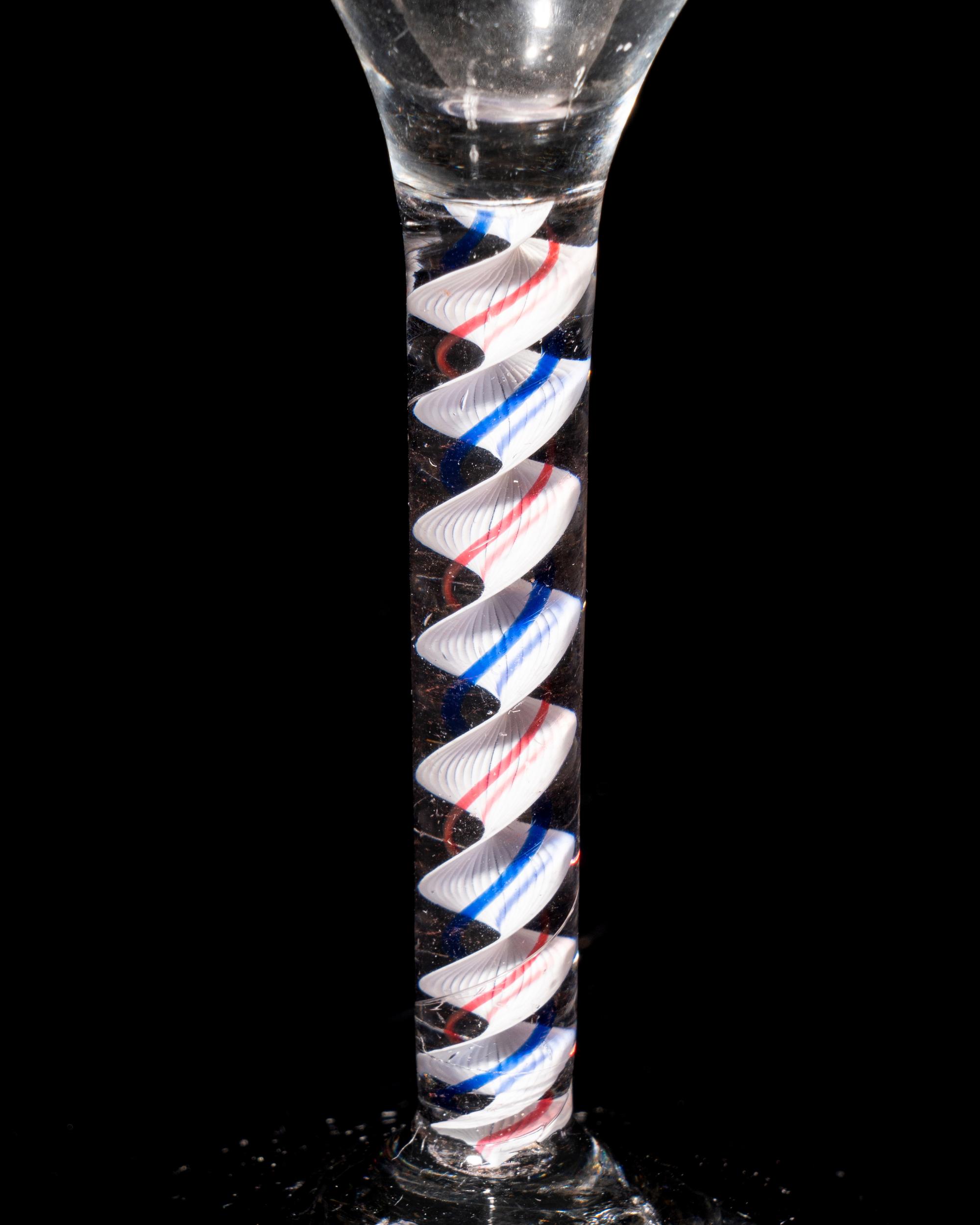 A Red and Blue Color Twist Wine Glass