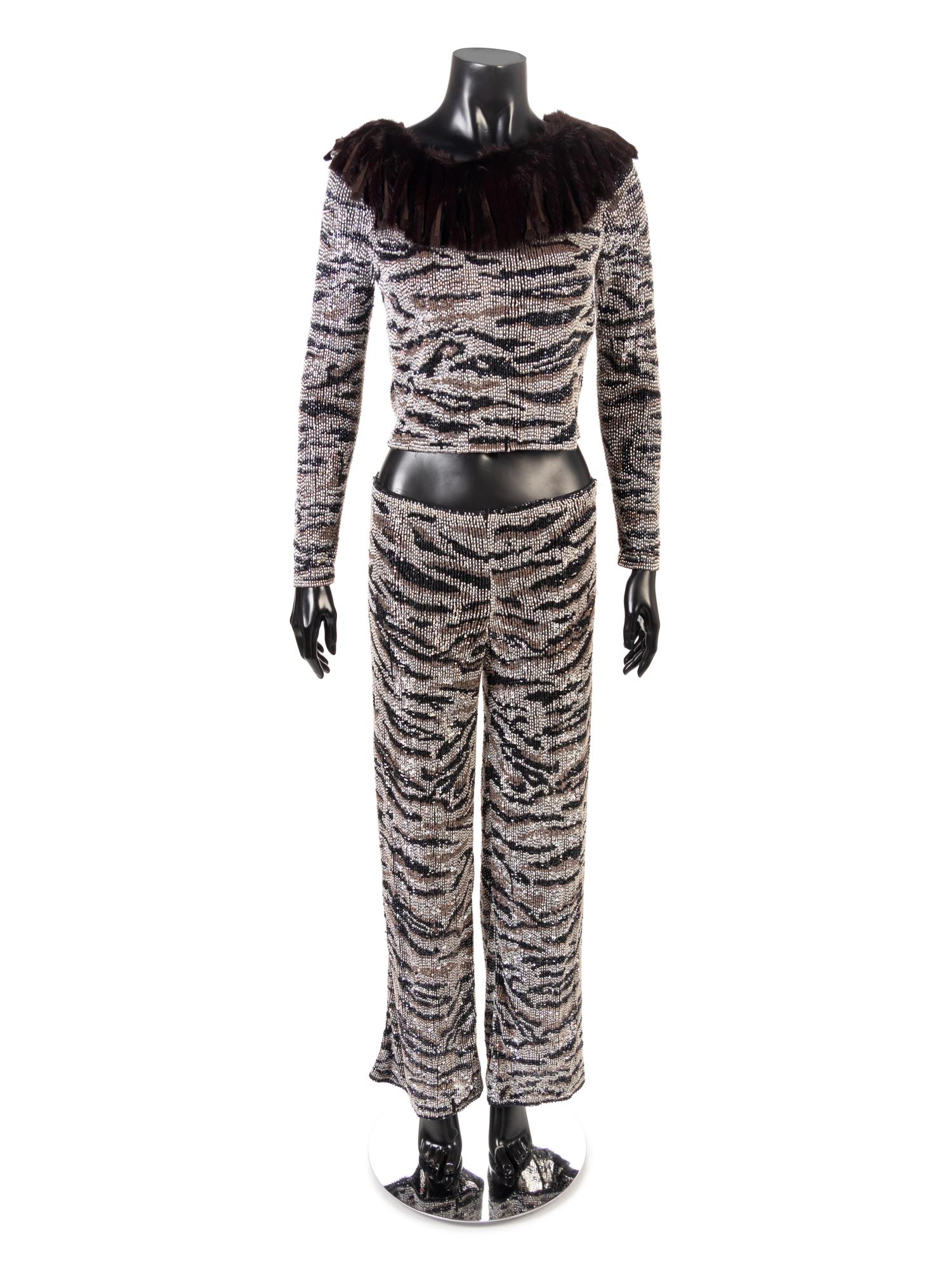 Rocco Barocco Fashion Beaded Evening Ensemble, 1990-2000s