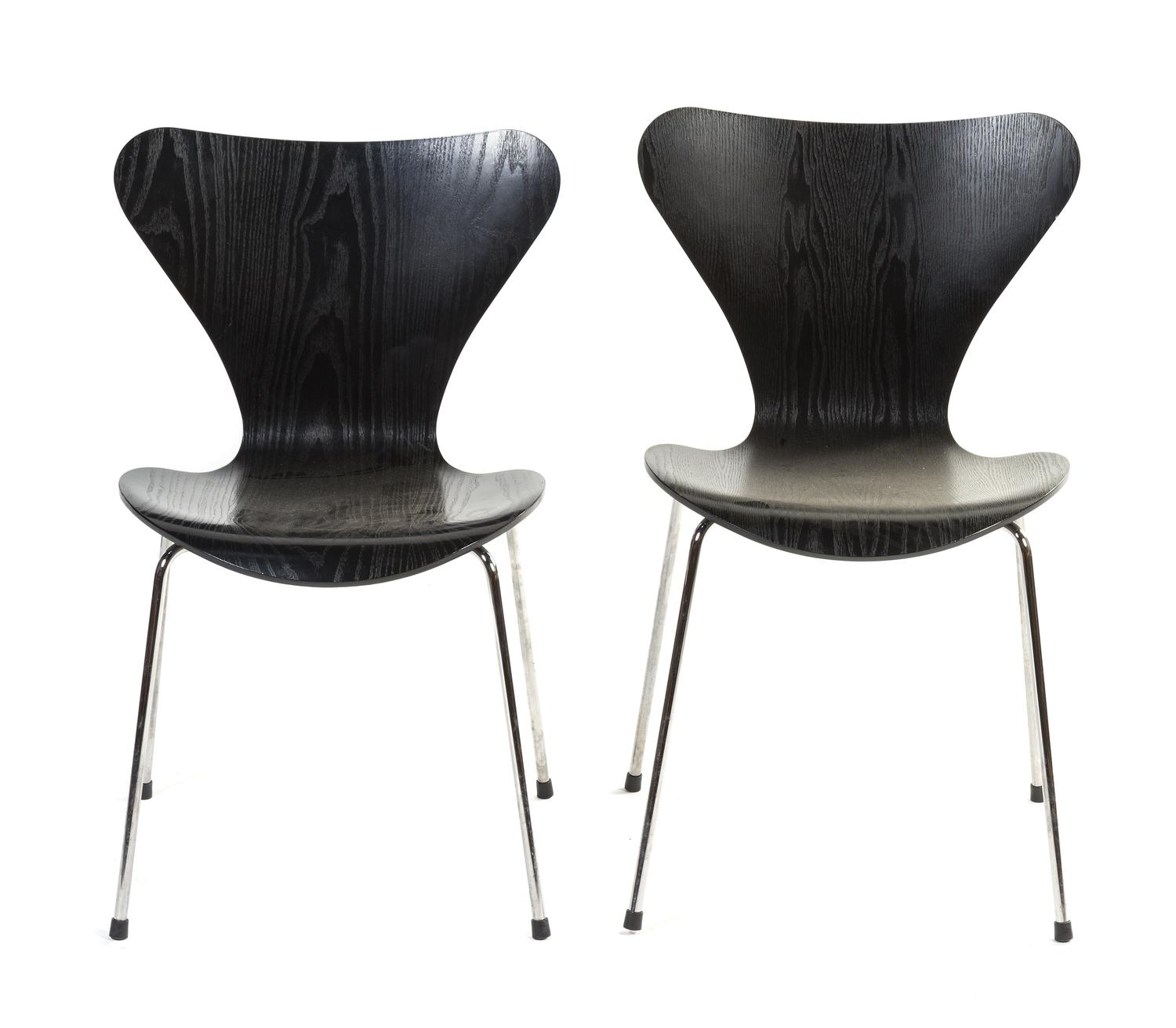 A Pair of Arne Jacobsen Series 7 Chairs Height 31 inches.