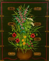 A Campaign Style Painted Secretary/Chest — 20TH/21ST CENTURY