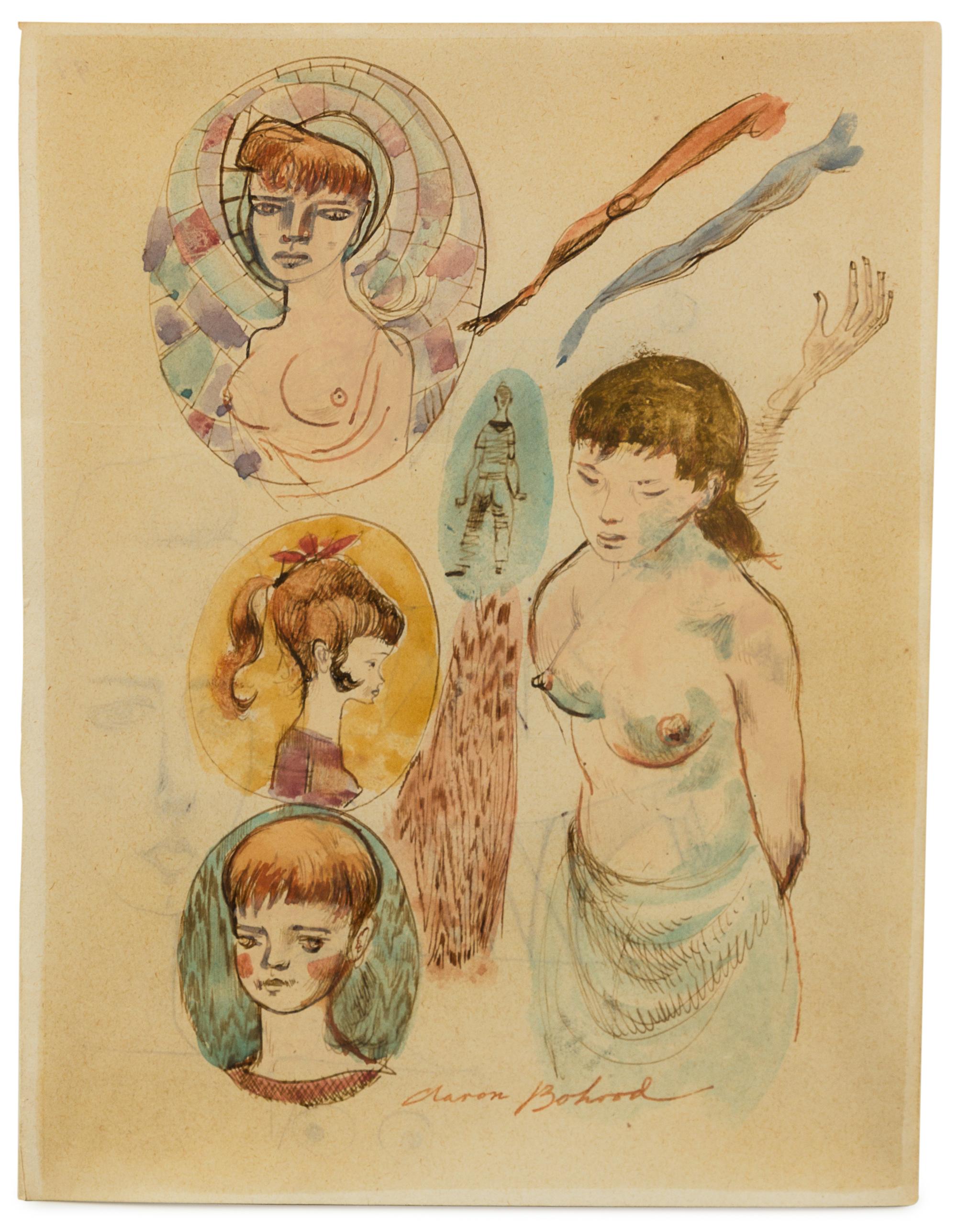 Aaron Bohrod, (American, 1907-1992), Heads and Torso, 1954
