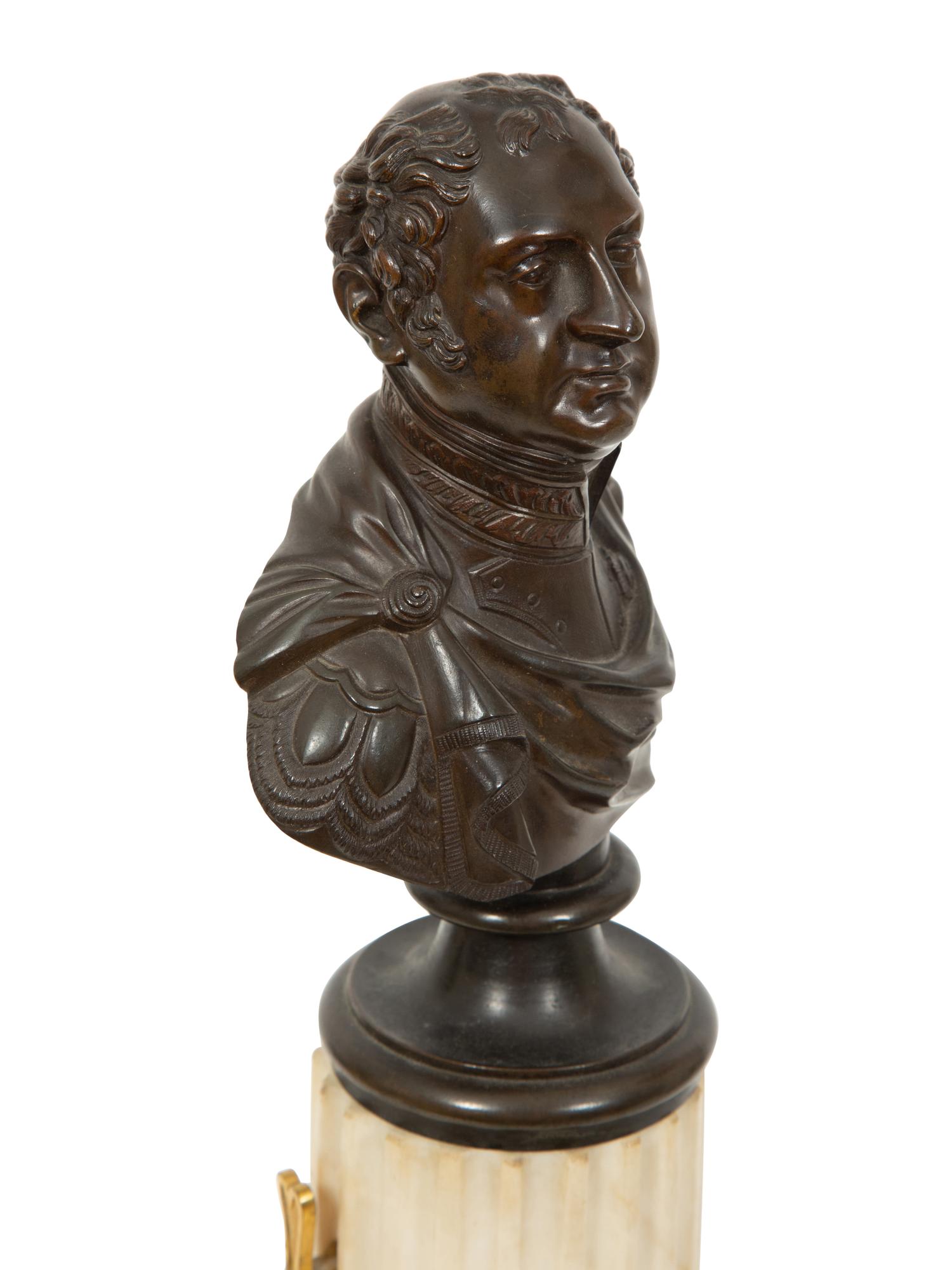 An English Gilt and Patinated Bronze and Marble Pocket Watch Stand