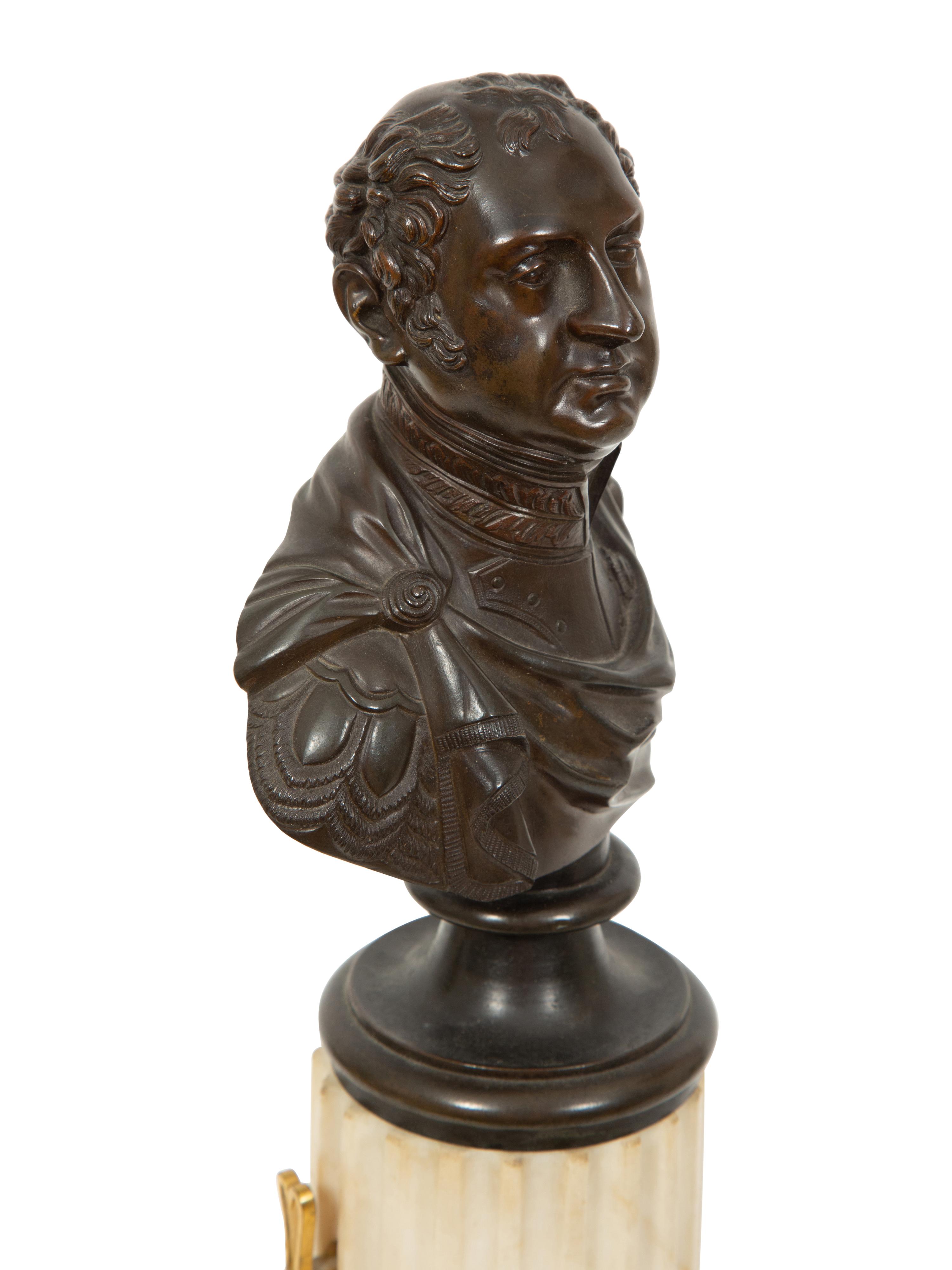 An English Gilt and Patinated Bronze and Marble Pocket Watch Stand