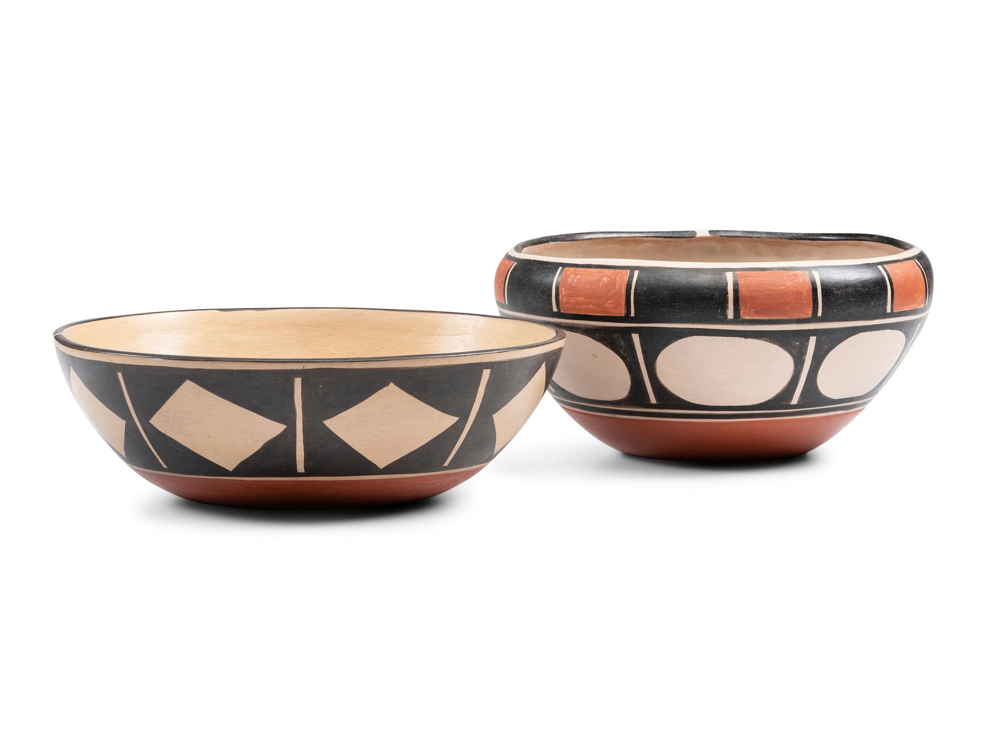 Polychrome Pottery Bowls, with Animals
