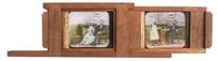 [LINCOLNIANA - MAGIC LANTERN SLIDES]. A collection of 65 assorted glass slides depicting important subjects and scenes depicting the life, death, and legacy of Abraham Lincoln, including: