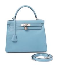 Hermès Kelly Retourne 28cm Blue Jean Bag, 2005