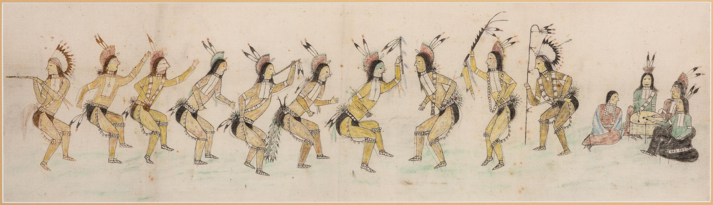 Sioux Painting on Muslin, Grass Dance