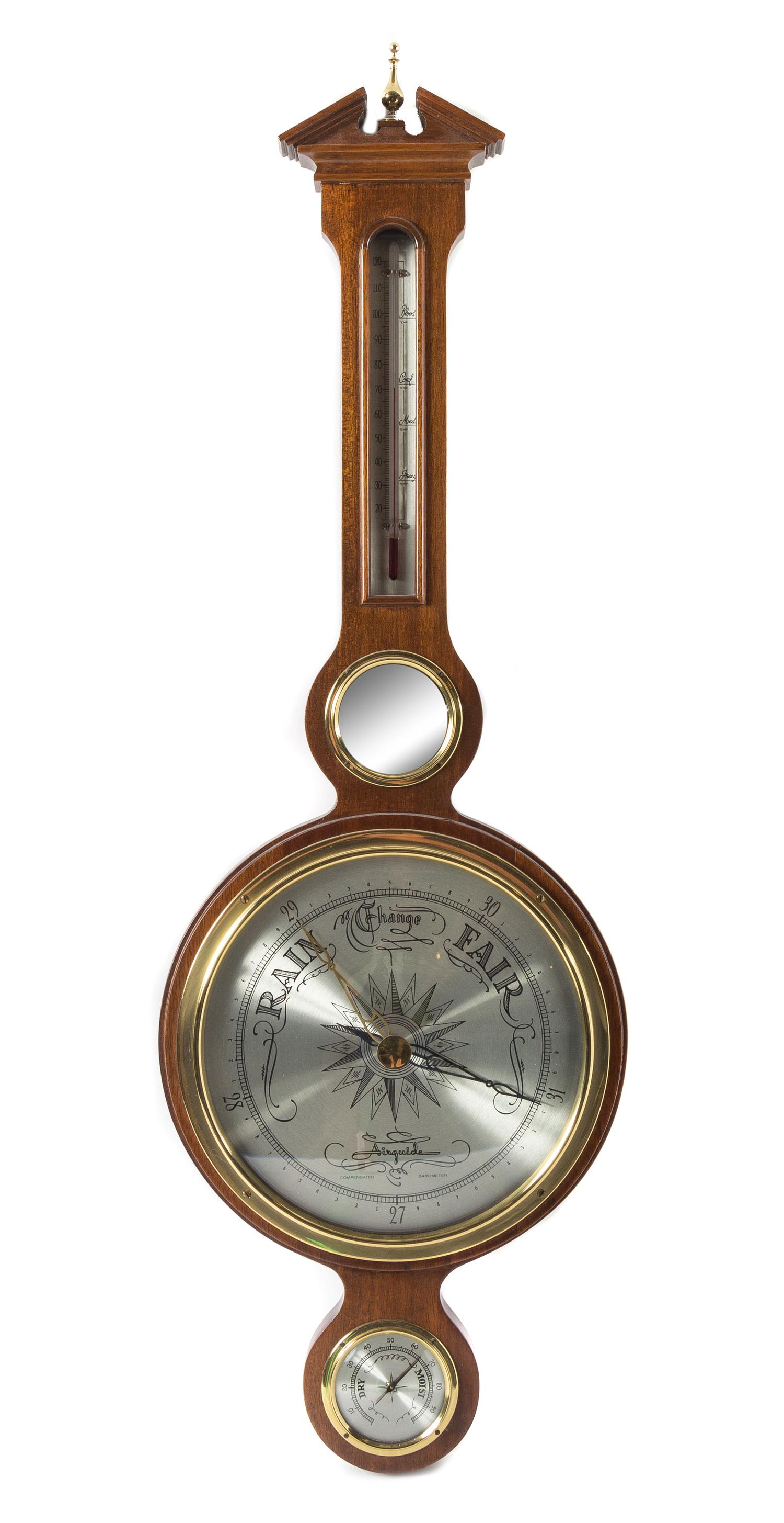 An American Mahogany Barometer Height 37 inches. — AIRGUIDE, MID-20TH CENTURY