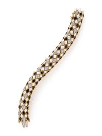 DAVID WEBB, ENAMEL AND DIAMOND 'HARLEQUIN' BRACELET