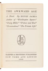 JAMES, Henry (1843-1916). A group of 3 works by JAMES, comprising,