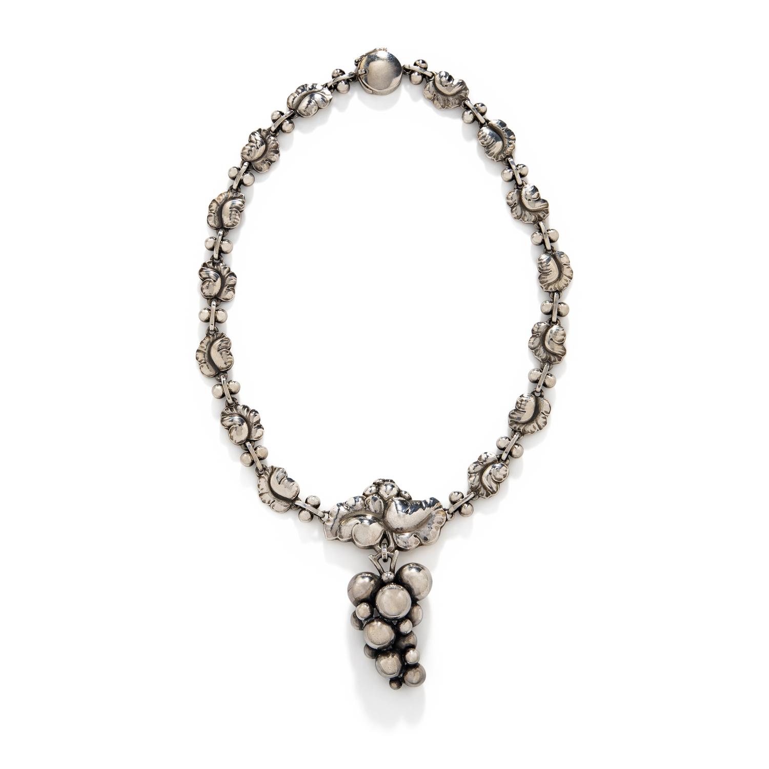 HARALD NIELSEN FOR GEORG JENSEN, STERLING SILVER 'MOONLIGHT GRAPE' NECKLACE