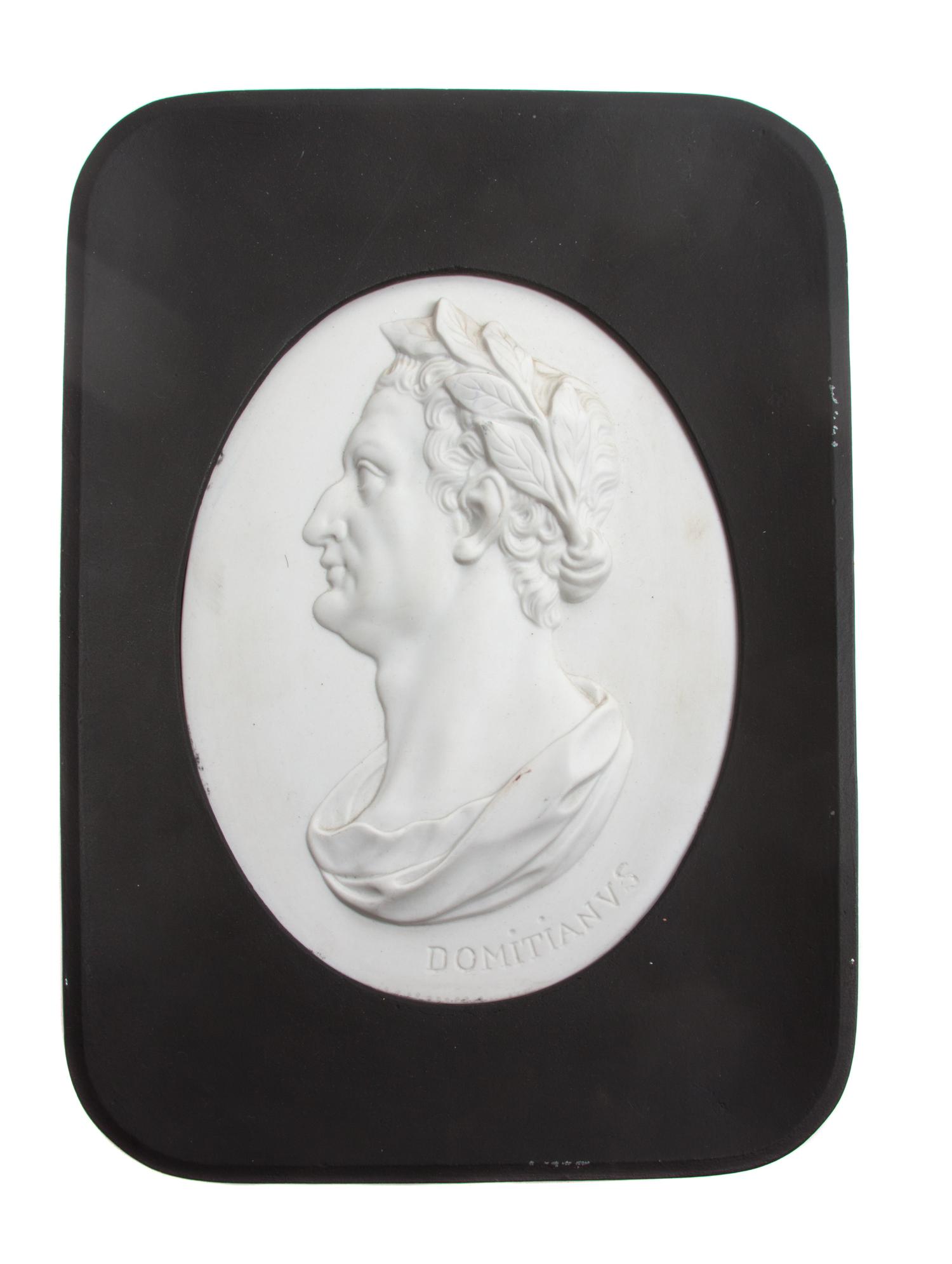 A Neoclassical Marble Portrait Plaque 8 1/4 x 6 1/4 inches.
