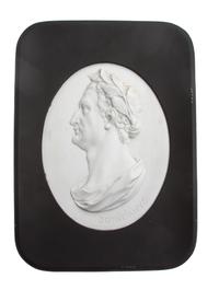 A Neoclassical Marble Portrait Plaque 8 1/4 x 6 1/4 inches.