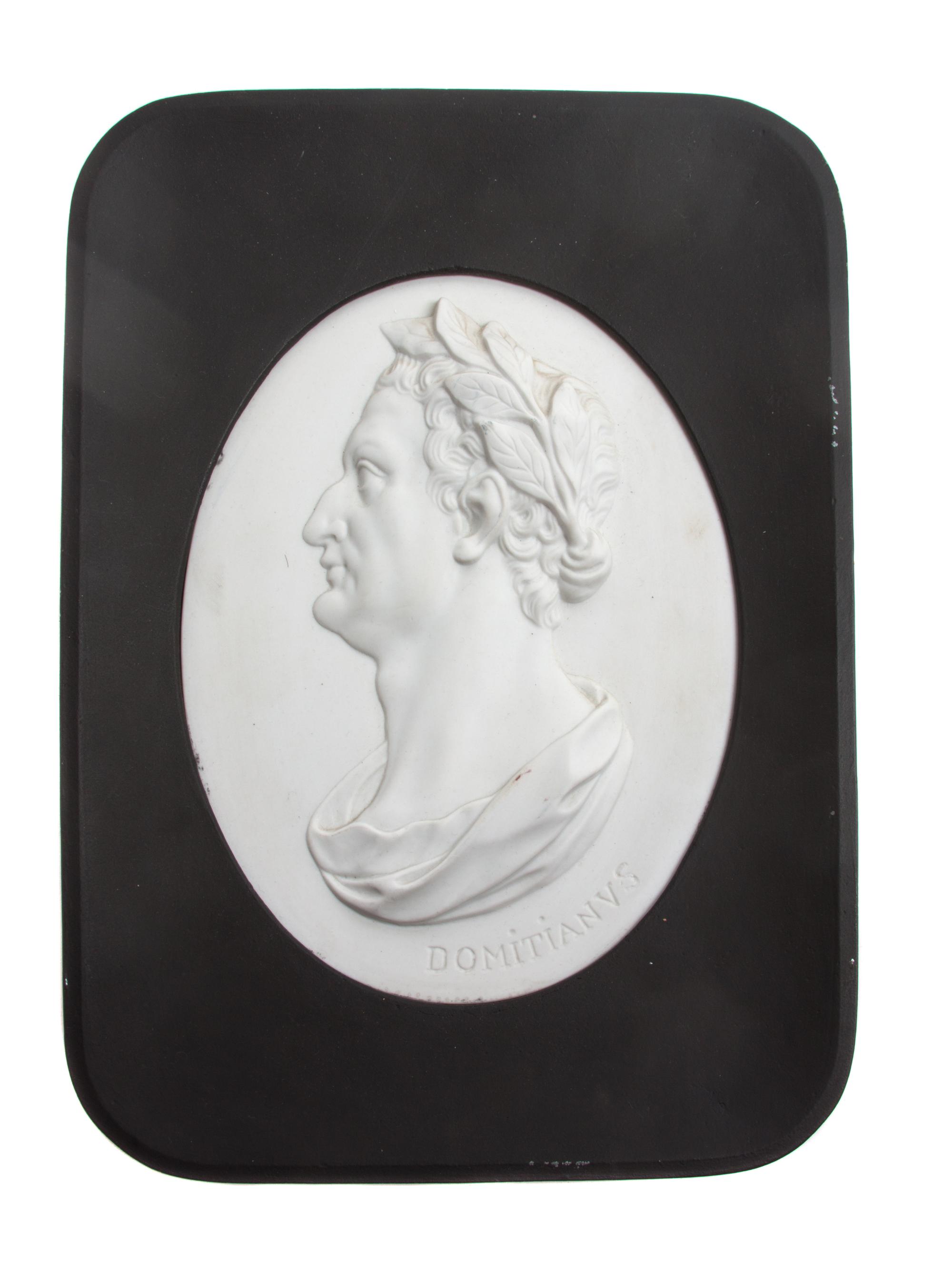 A Neoclassical Marble Portrait Plaque 8 1/4 x 6 1/4 inches.