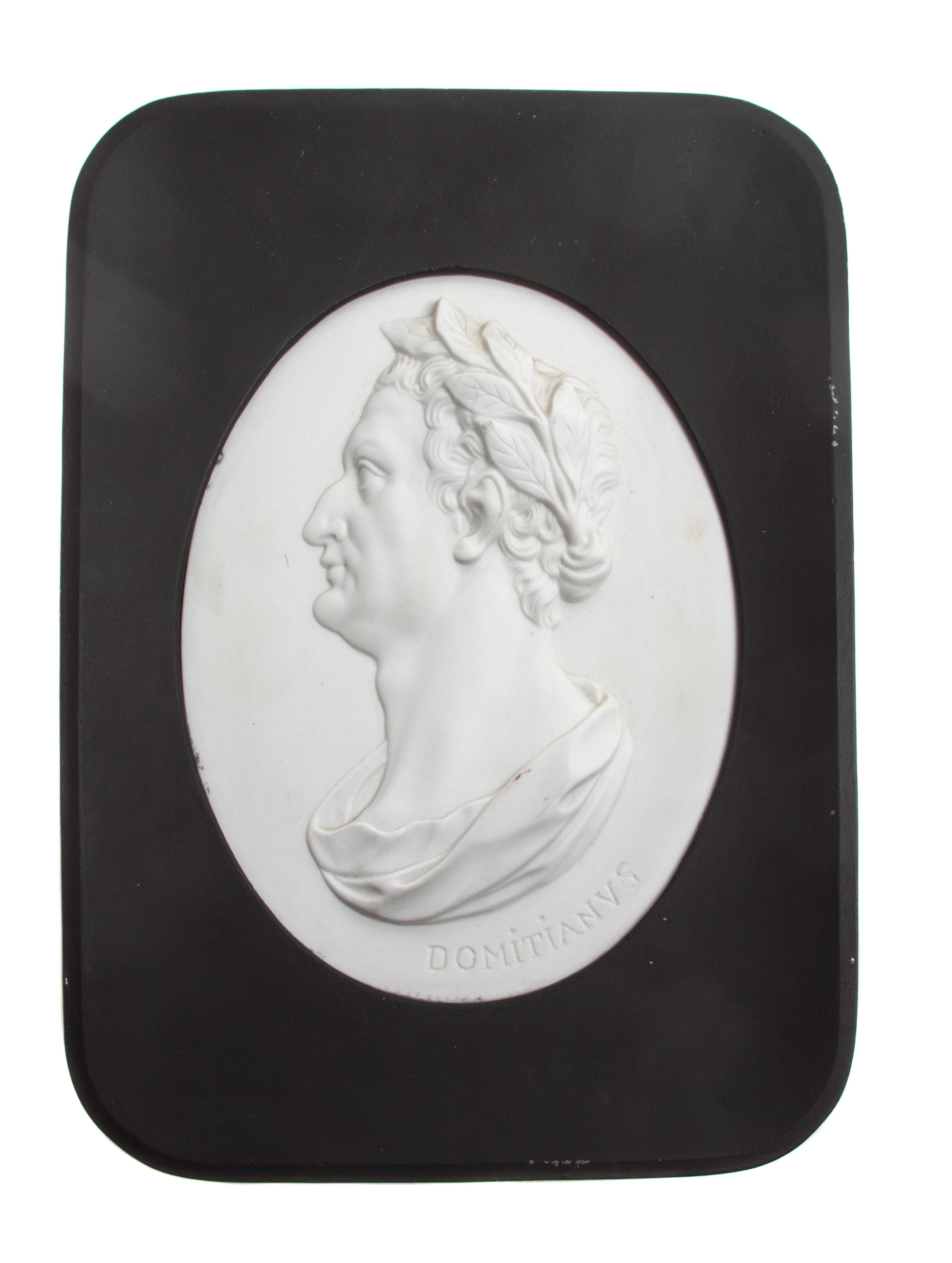 A Neoclassical Marble Portrait Plaque 8 1/4 x 6 1/4 inches.