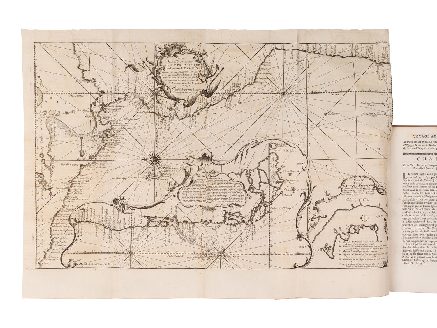 ULLOA Y DE LA TORRE GIRAL, Antonio de (1716-1773) and Jorge JUAN Y SANTACILLA (1712-1773). Voyage Historique De L'Amerique Meridionale Fait Par Ordre Du Roi D'Espagne . Paris: Charles-Antoine Jombert [but Amsterdam and Leipzig: Arkestee and Merkus], 1752.